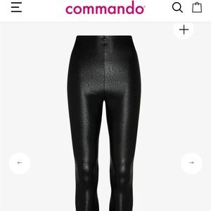 Commando Faux Leather Leggings. Size Small